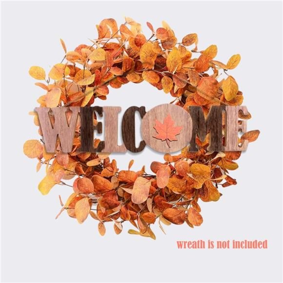 Interchangeable Welcome Sign Rustic Wood Home Decor with 12 Seasonal Magnets - Picture 8 of 8